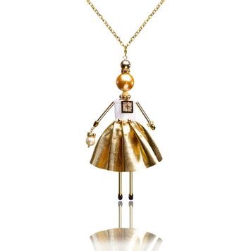 SARANA&reg; Asteria Jewelry Doll Pendant on a chain on a white background
