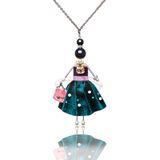 SARANA&reg; &ldquo;Adele&rdquo; jewelry doll pendant with dark blue aventurine on a white background