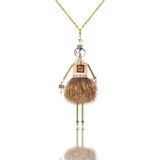 Jewelry doll pendant "Charming Friend" with Rock Crystal on a white background