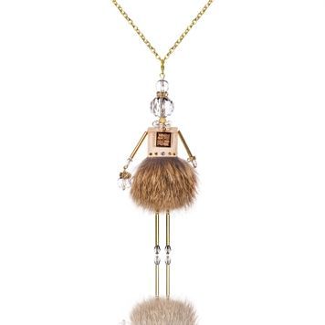 Jewelry doll pendant "Charming Friend" with Rock Crystal on a white background