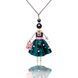 SARANA&reg; &ldquo;Adele&rdquo; jewelry doll pendant with dark blue aventurine on a white background