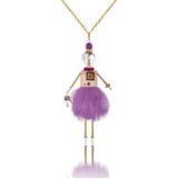 Jewelry doll pendant "Lavender Fairy" on a white background