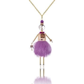Jewelry doll pendant "Lavender Fairy" on a white background