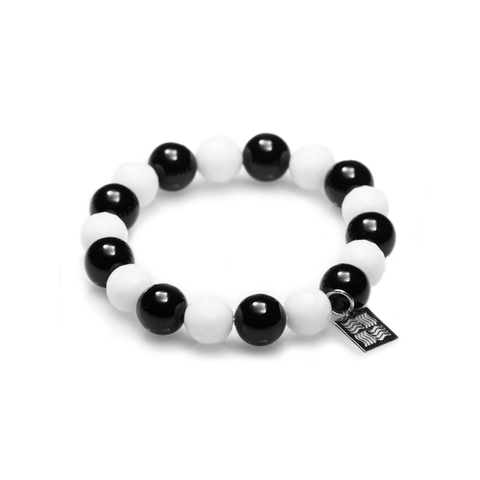 Black and white agate bracelet