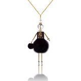 Jewelry doll pendant "Black Tenderness" on a white background