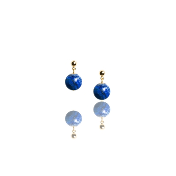 Stud earrings with lapis lazuli