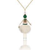 Jewelry doll pendant "Viridian Lady" on a white background