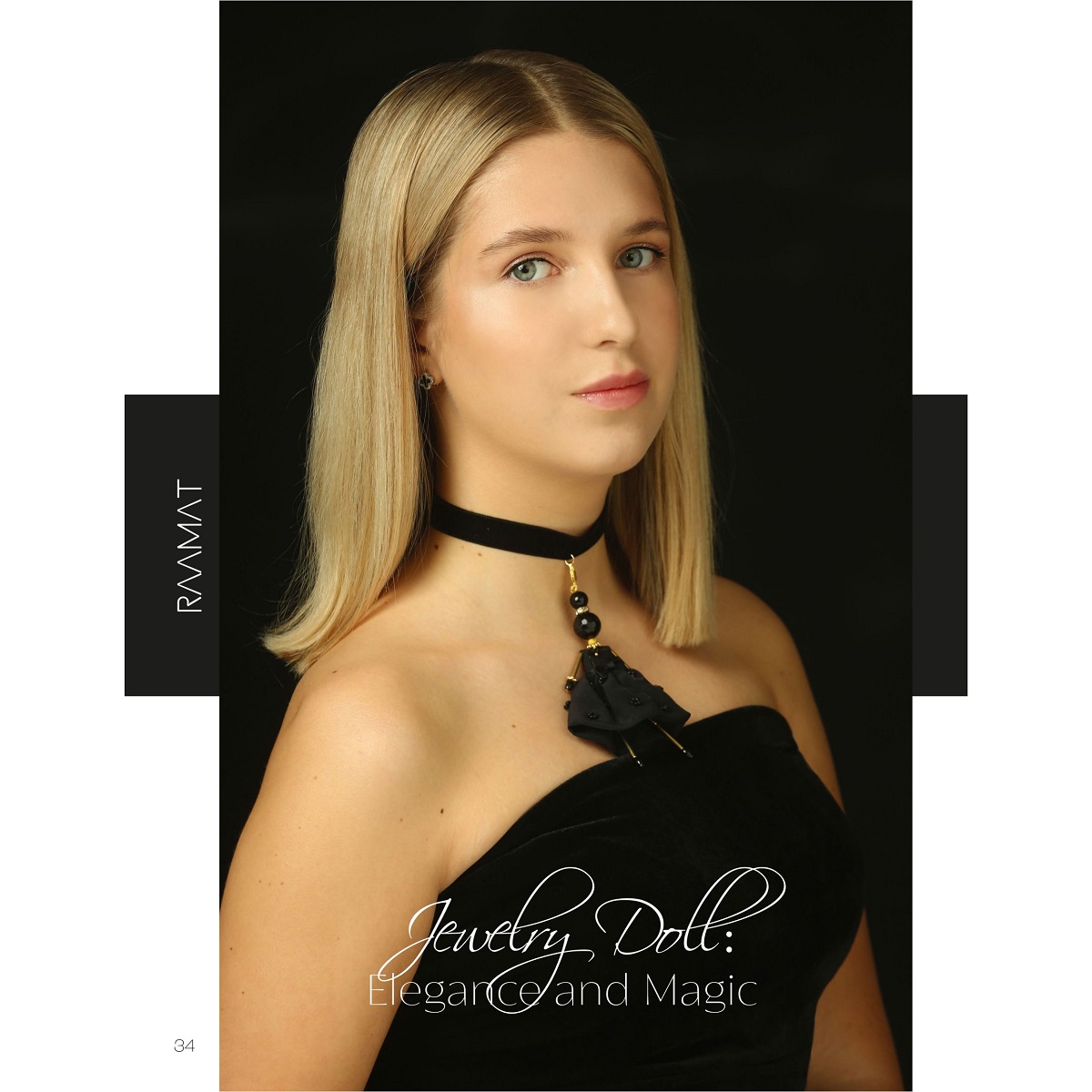 Elegante muñeca colgante de joyería SARANA® en color negro — joya original para una chica
