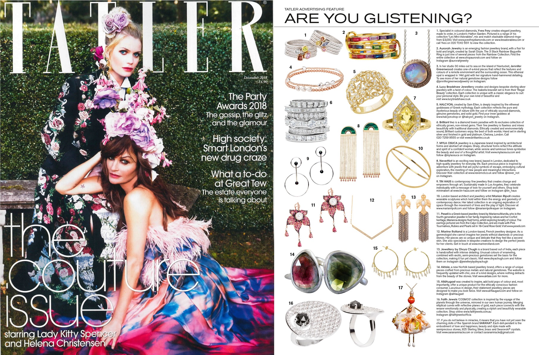 Публікація у журналі Tatler з лялькою-підвіскою SARANA® з колекції «Свято».