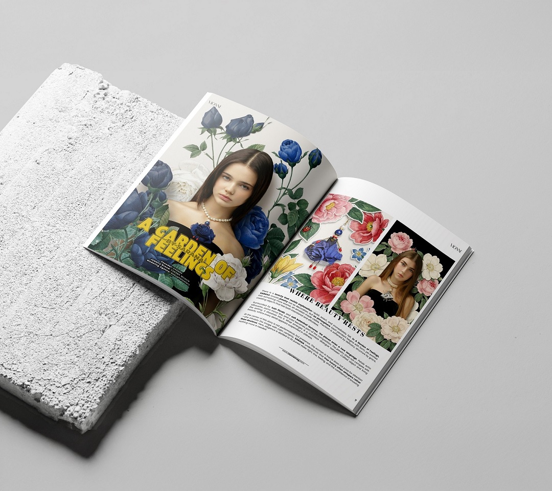 SARANA® floral arrangement and jewelry in the spring fashion project "SARANA: Garden of Feelings"