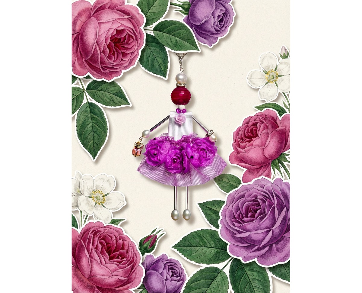 “Purple Orchid” jewelry pendant from the Celebration collection by SARANA with natural stones