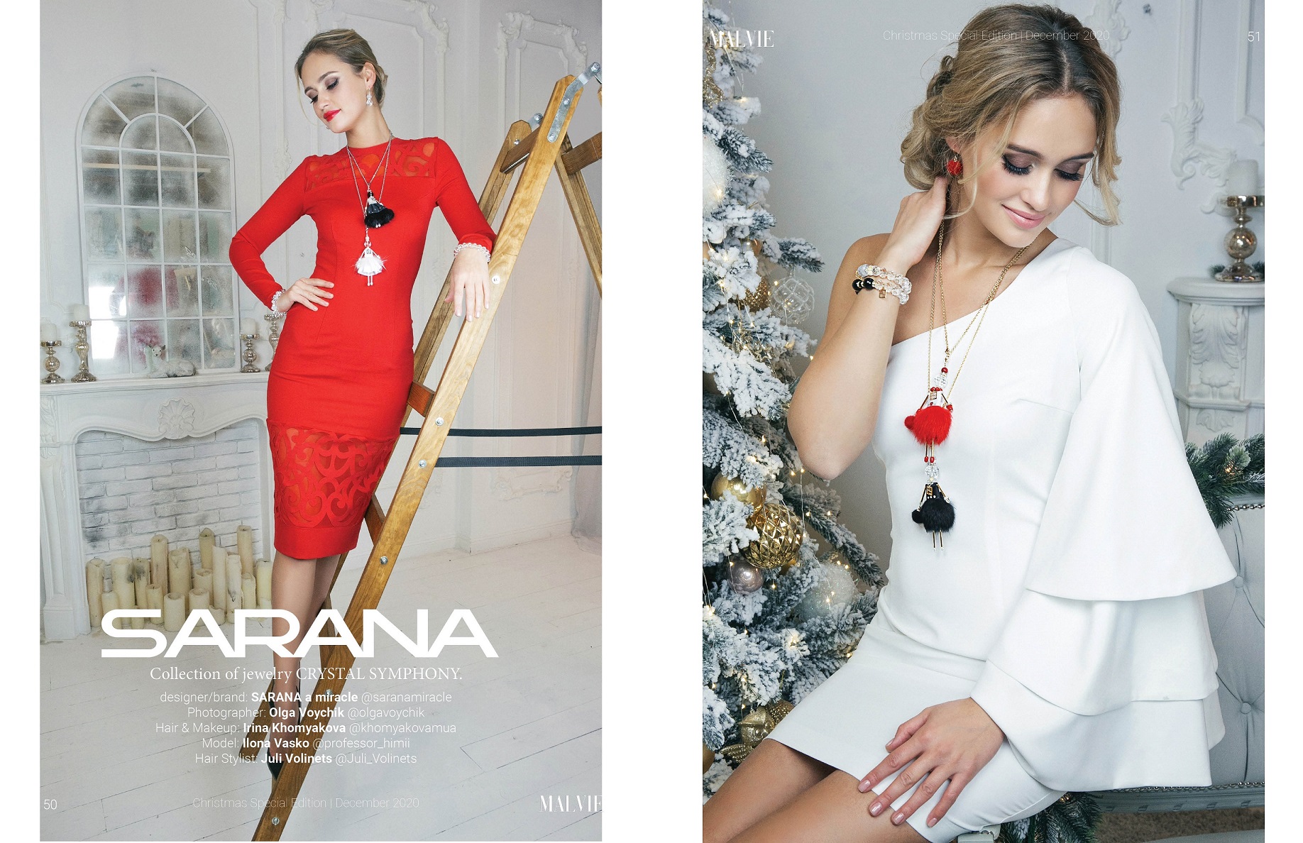 The magic of SARANA jewelry in MALVIE magazine.